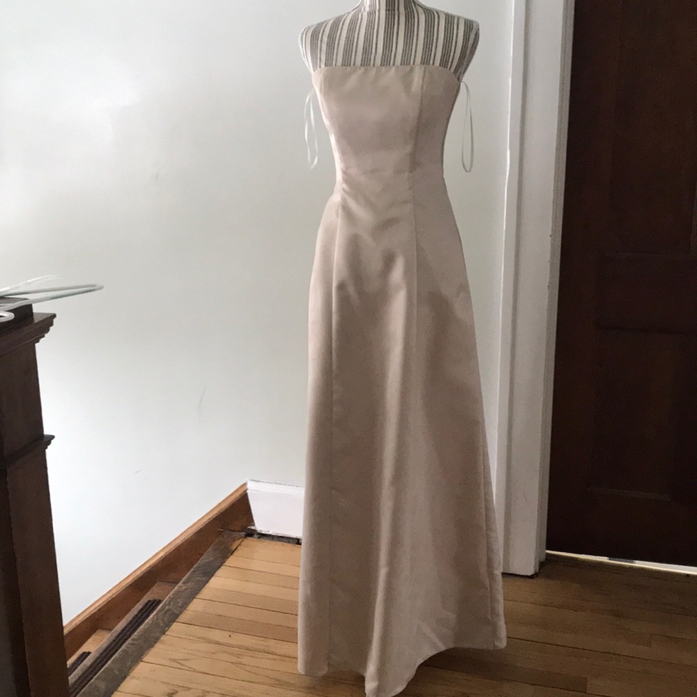 Nightway Collection champagne strapless ball gown